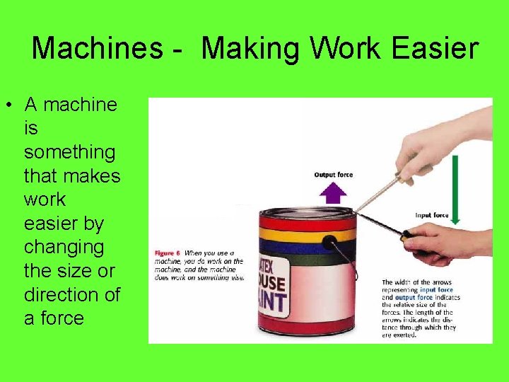 Machines - Making Work Easier • A machine is something that makes work easier Machines - Making Work Easier • A machine is something that makes work easier