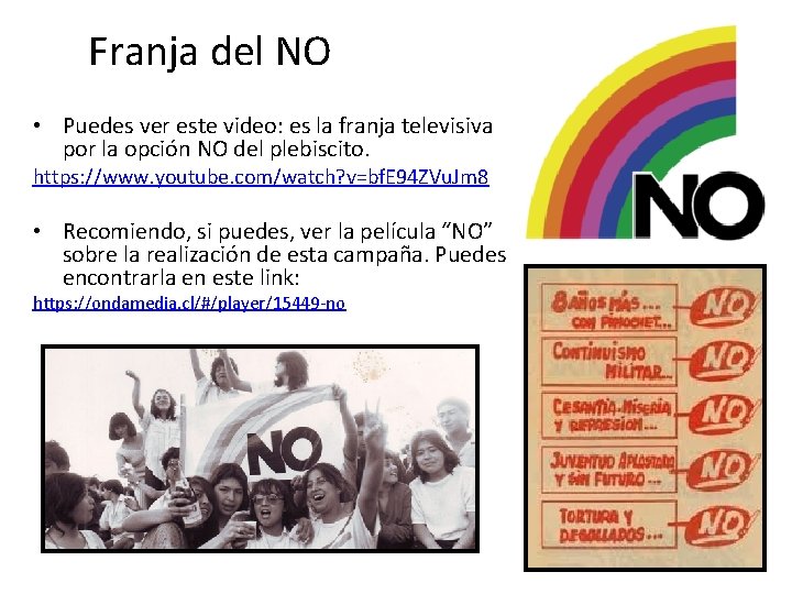 Franja del NO • Puedes ver este video: es la franja televisiva por la
