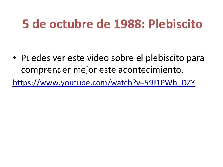 5 de octubre de 1988: Plebiscito • Puedes ver este video sobre el plebiscito