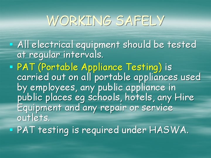 SITE SAFETY HAZARDS AND PROCEDURES ELECTRICAL HAZARDS Electricity