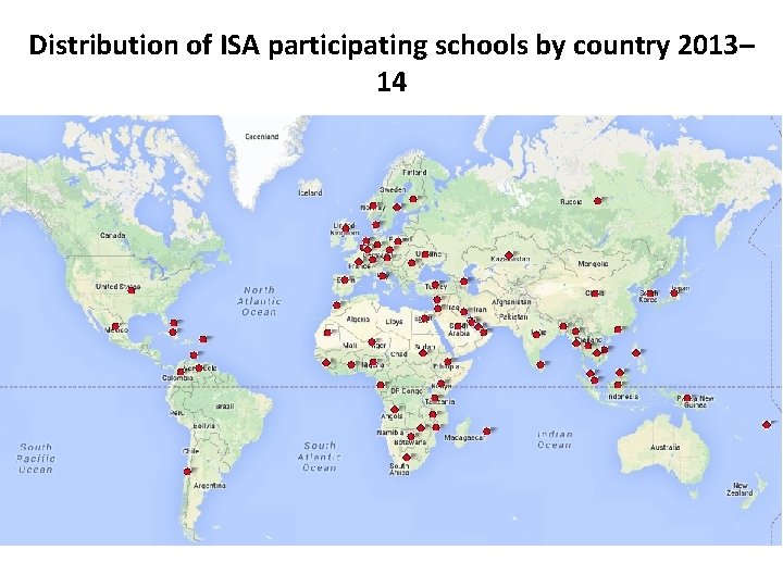 Distribution of ISA participating schools by country 2013– 14 