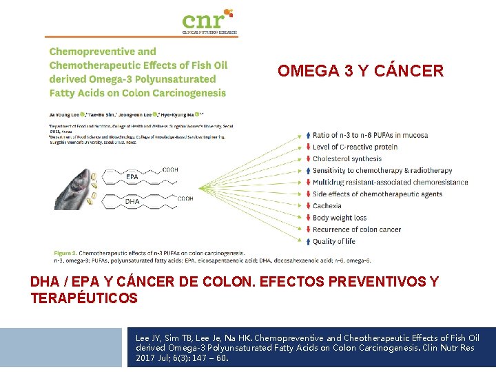 OMEGA 3 Y CÁNCER DHA / EPA Y CÁNCER DE COLON. EFECTOS PREVENTIVOS Y