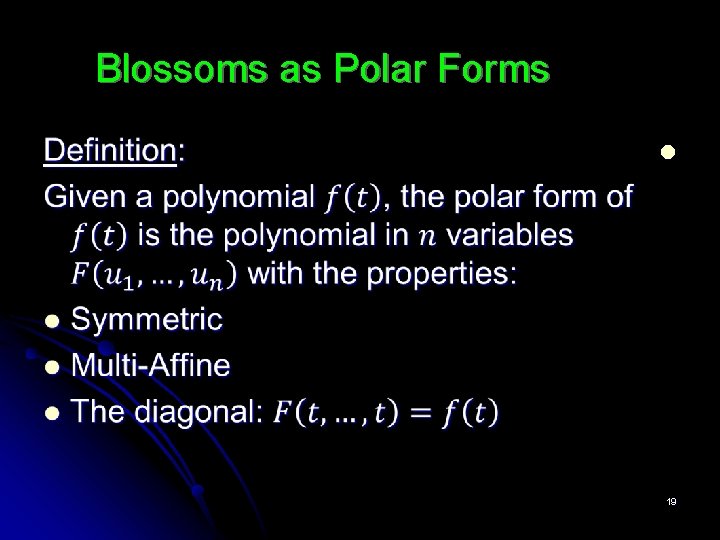 Blossoms as Polar Forms l 19 