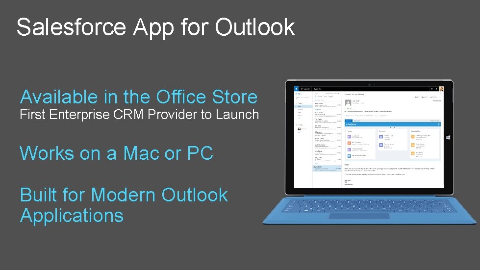 Salesforce App for Outlook Available in the Office Store First Enterprise CRM Provider to
