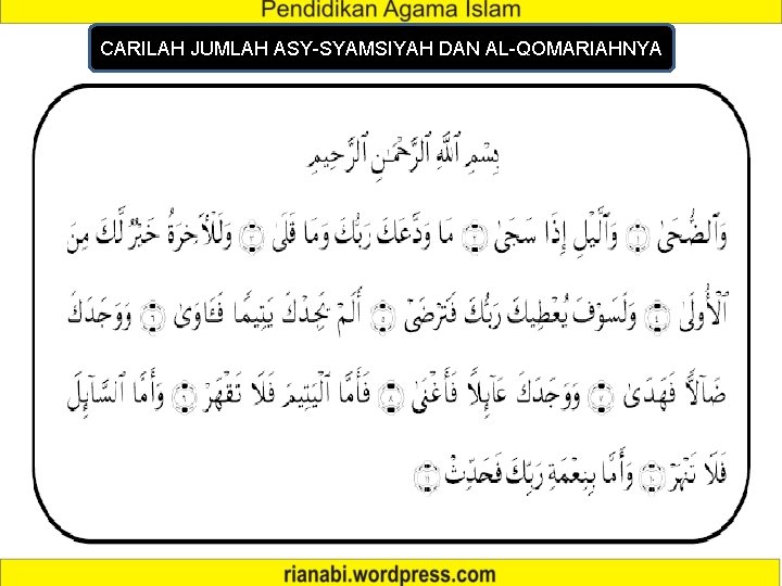 CARILAH JUMLAH ASY-SYAMSIYAH DAN AL-QOMARIAHNYA 