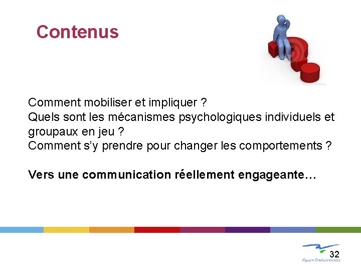 Contenus Comment mobiliser et impliquer ? Quels sont les mécanismes psychologiques individuels et groupaux