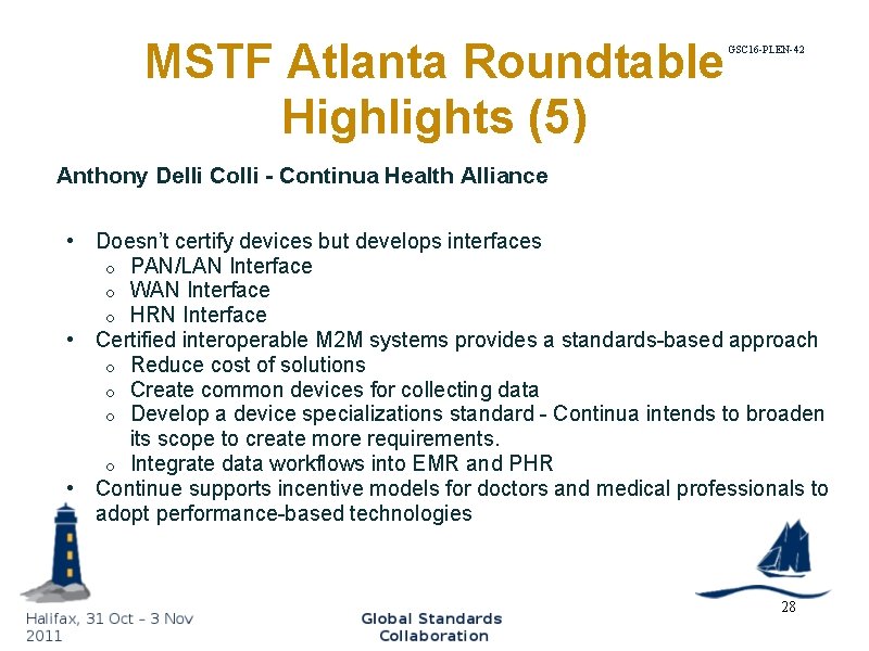 MSTF Atlanta Roundtable Highlights (5) GSC 16 -PLEN-42 Anthony Delli Colli - Continua Health