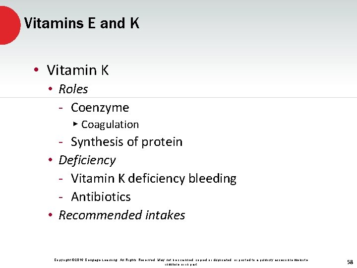 Vitamins E and K • Vitamin K • Roles - Coenzyme ▸ Coagulation -