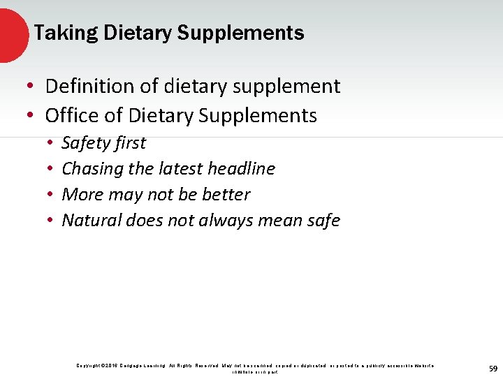 Taking Dietary Supplements • Definition of dietary supplement • Office of Dietary Supplements •