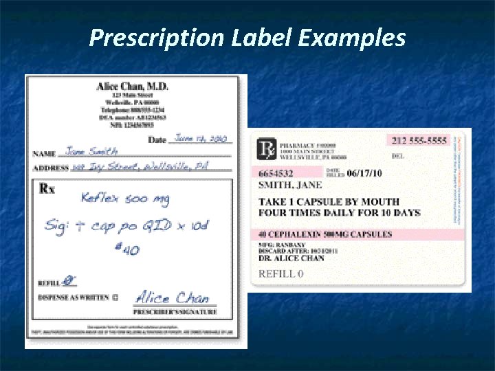 Prescription Label Examples 