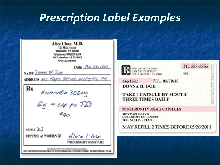 Prescription Label Examples 