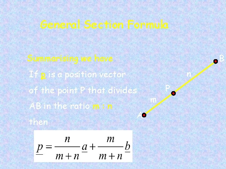 General Section Formula Summarising we have B n If p is a position vector