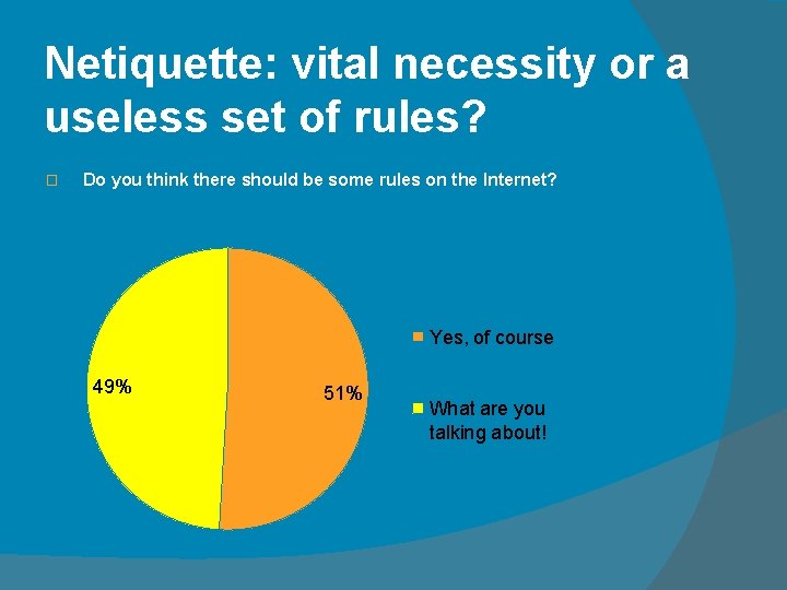 Netiquette: vital necessity or a useless set of rules? � Do you think there