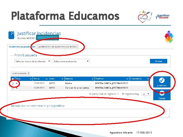 Plataforma Educamos Agustinos Alicante 17/09/2015 