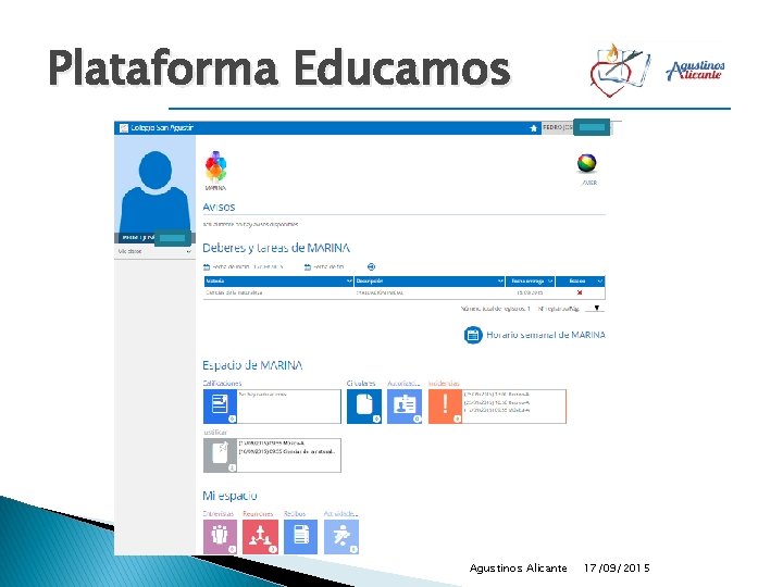 Plataforma Educamos Agustinos Alicante 17/09/2015 