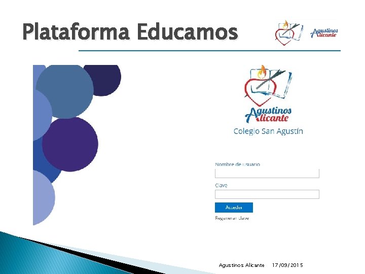 Plataforma Educamos Agustinos Alicante 17/09/2015 