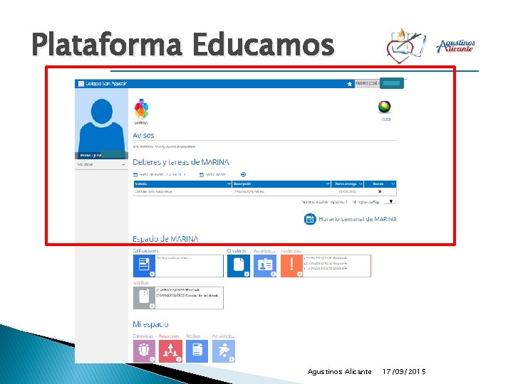 Plataforma Educamos Agustinos Alicante 17/09/2015 