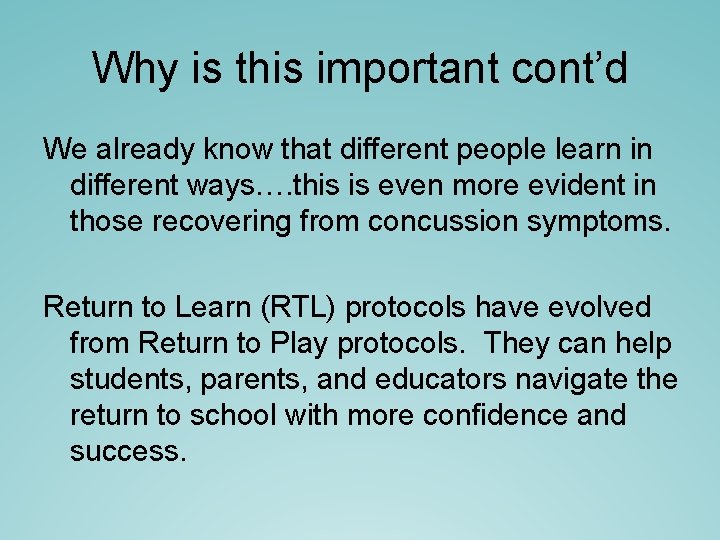 Why is this important cont’d We already know that different people learn in different Why is this important cont’d We already know that different people learn in different