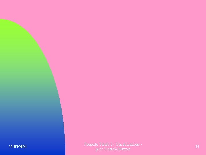 11/03/2021 Progetto Telefo 2 Ora di Lezione prof. Rosario Mazzeo 33 