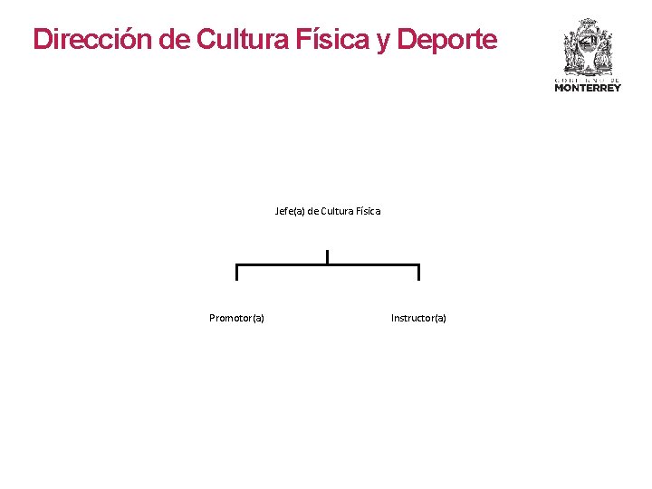 Dirección de Cultura Física y Deporte Jefe(a) de Cultura Física Promotor(a) Instructor(a) 