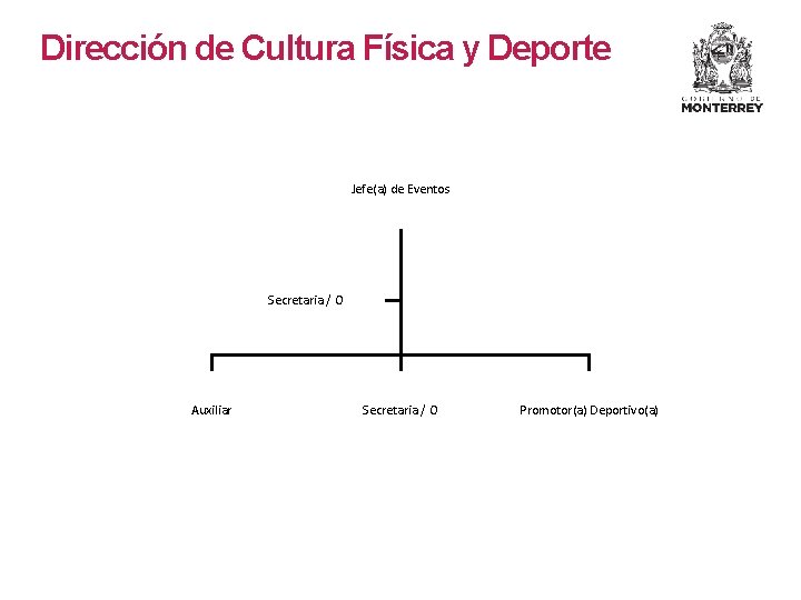 Dirección de Cultura Física y Deporte Jefe(a) de Eventos Secretaria / O Auxiliar Secretaria