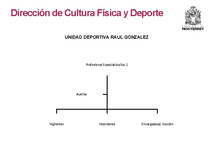 Dirección de Cultura Física y Deporte UNIDAD DEPORTIVA RAUL GONZALEZ Profesional Especialista No. 1