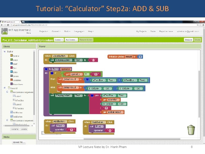 Tutorial: “Calculator” Step 2 a: ADD & SUB VP Lecture Note by Dr. Hanh