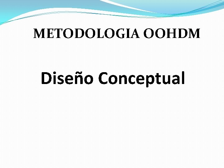 METODOLOGIA OOHDM Diseño Conceptual 