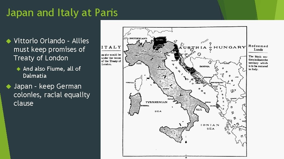 Japan and Italy at Paris Vittorio Orlando – Allies must keep promises of Treaty