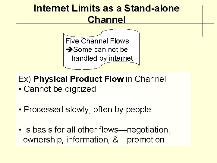 Internet Limits as a Stand-alone Channel Five Channel Flows Some can not be handled