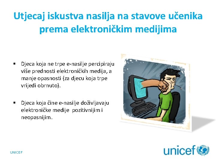 Utjecaj iskustva nasilja na stavove učenika prema elektroničkim medijima § Djeca koja ne trpe