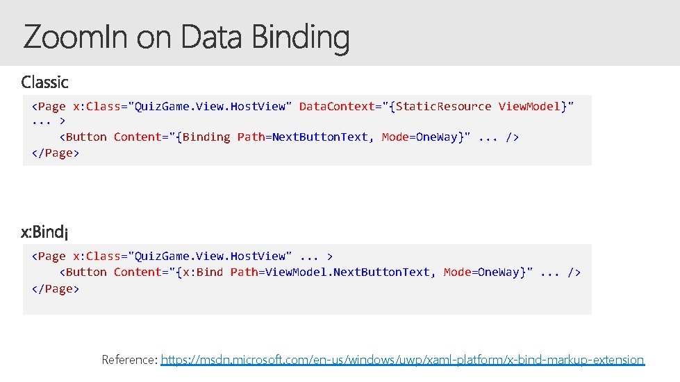 <Page x: Class="Quiz. Game. View. Host. View" Data. Context="{Static. Resource View. Model}". . .