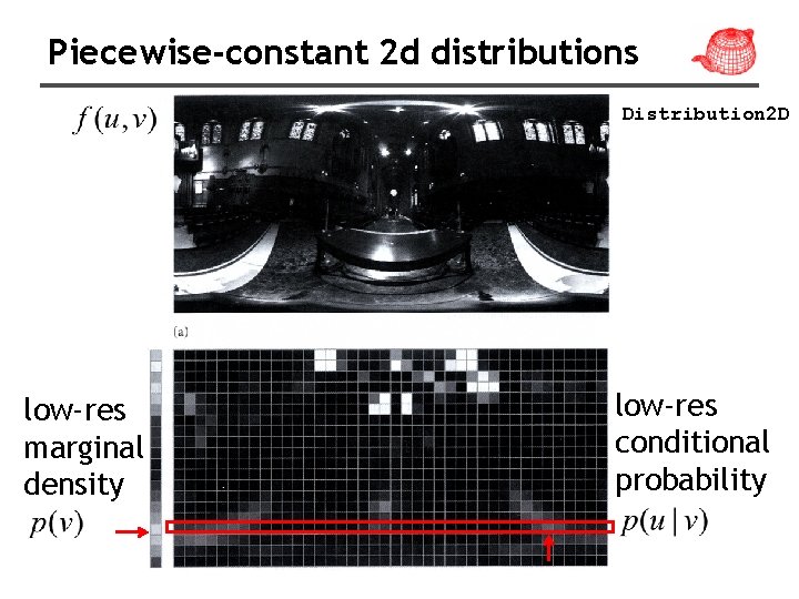 Piecewise-constant 2 d distributions Distribution 2 D low-res marginal density low-res conditional probability 
