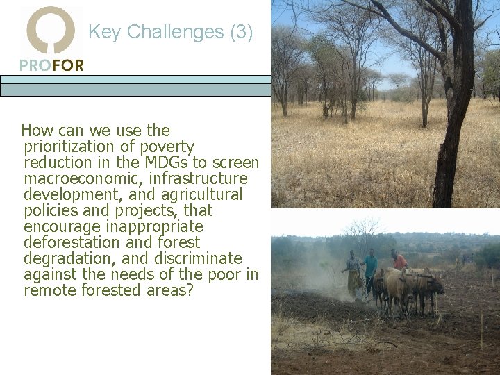 Key Challenges (3) How can we use the prioritization of poverty reduction in the