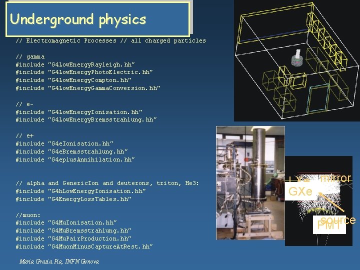 Underground physics // Electromagnetic Processes // all charged particles // gamma #include "G 4