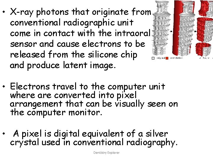  • X-ray photons that originate from conventional radiographic unit come in contact with