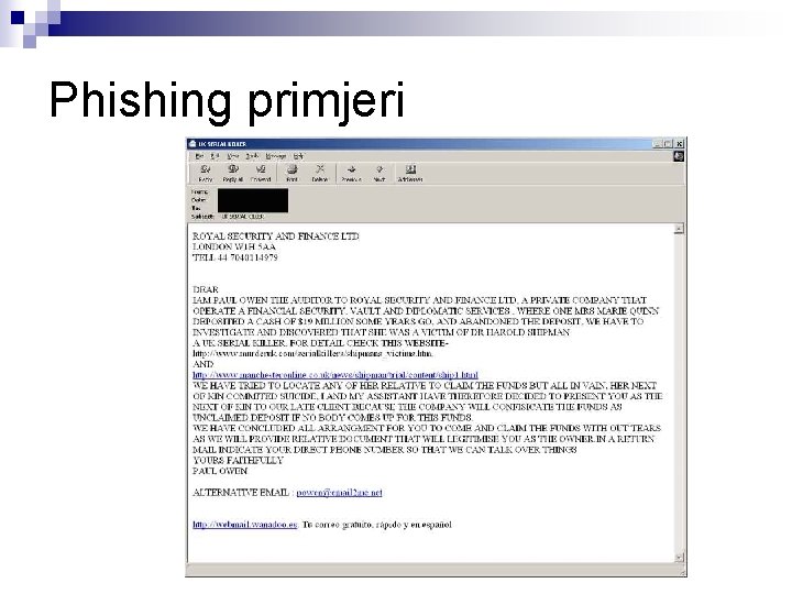Phishing primjeri Phishing primjeri