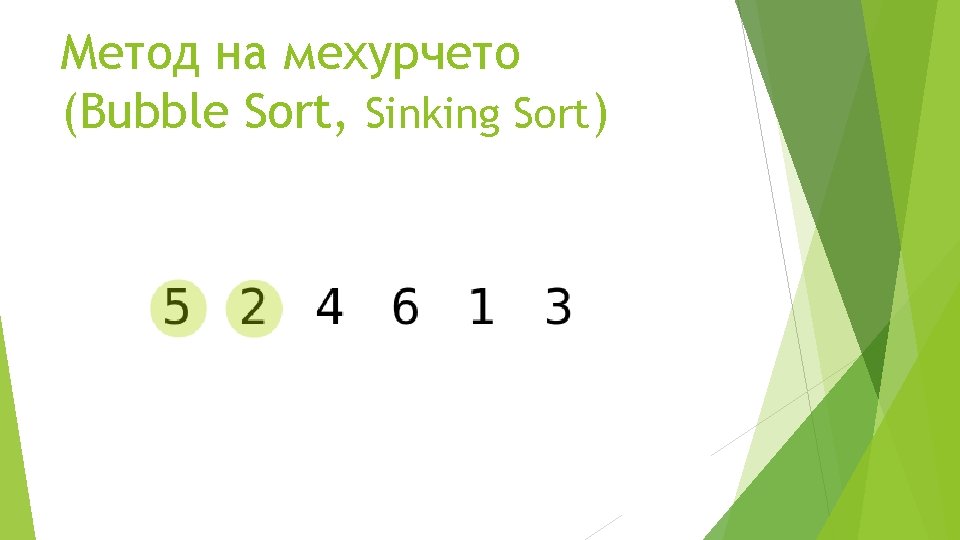Метод на мехурчето (Bubble Sort, Sinking Sort) 