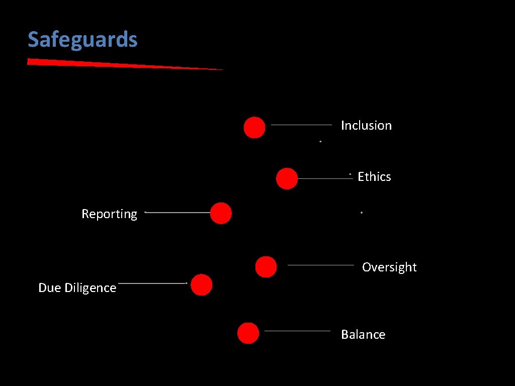 Safeguards Inclusion Ethics Reporting Oversight Due Diligence Balance 