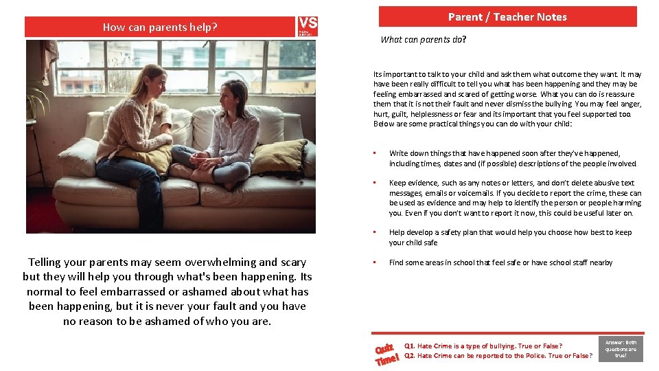 Parent / Teacher Notes How can parents help? What can parents do? Its important Parent / Teacher Notes How can parents help? What can parents do? Its important