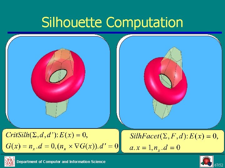 Silhouette Computation Department of Computer and Information Science 67/52 