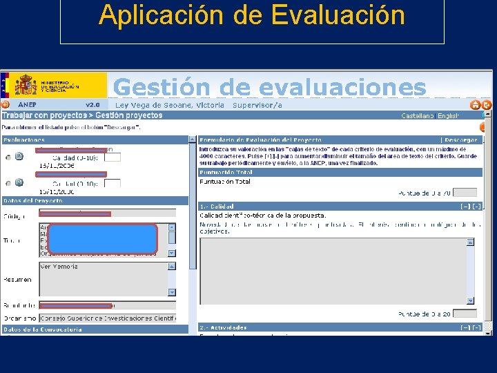 Aplicación de Evaluación 