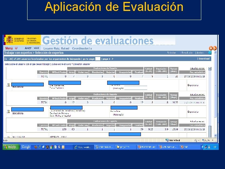 Aplicación de Evaluación 