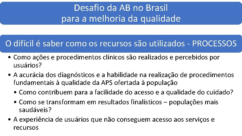 Desafio da AB no Brasil para a melhoria da qualidade O difícil é saber Desafio da AB no Brasil para a melhoria da qualidade O difícil é saber