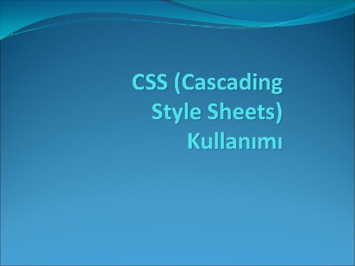 CSS (Cascading Style Sheets) Kullanımı 