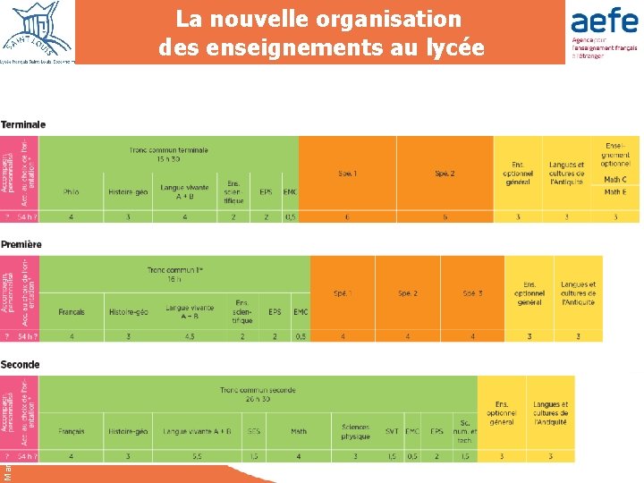 Manuel Mercier Personnel Ressource en Information et Orientation La nouvelle organisation des enseignements au