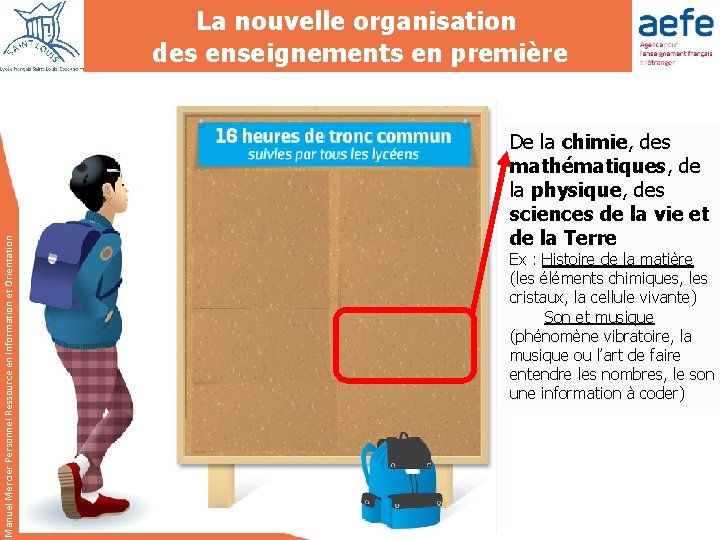 La nouvelle organisation des enseignements en première Manuel Mercier Personnel Ressource en Information et