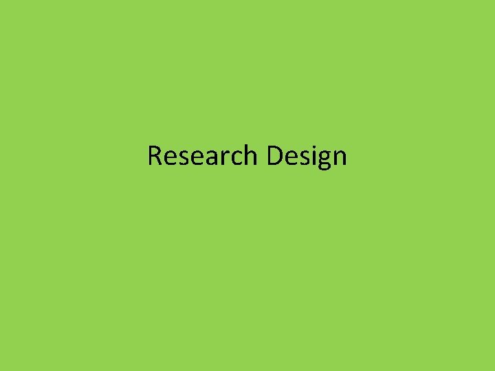 Research Design 