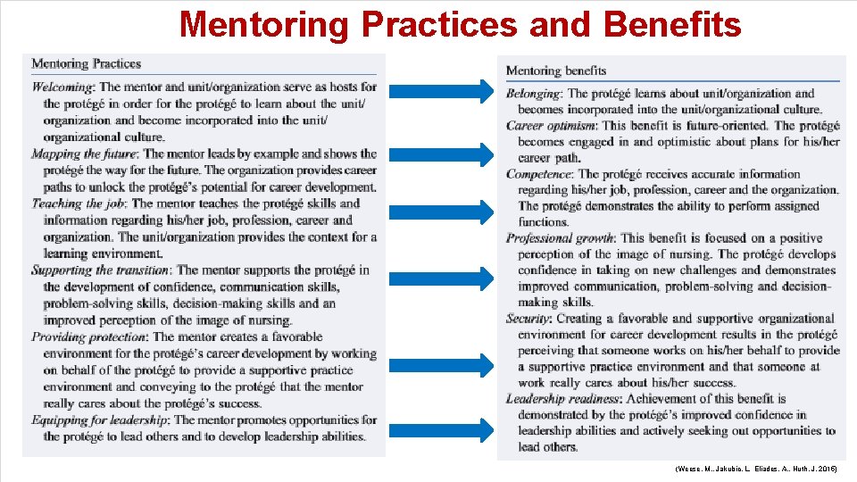 The Helene Fuld Health Trust Mentoring Practices and Benefits National Institute for Evidence-based Practice