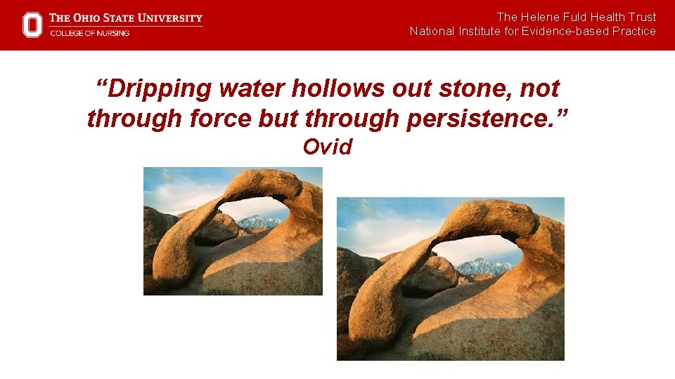 The Helene Fuld Health Trust National Institute for Evidence-based Practice “Dripping water hollows out